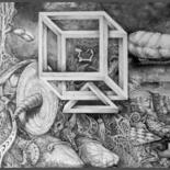 Zeichnungen mit dem Titel "Axis Mundi - Earth…" von The Mystic Otto Rapp, Original-Kunstwerk, Andere
