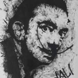 Zeichnungen mit dem Titel "Salvador Dali" von Ali Bulut, Original-Kunstwerk, Kohle