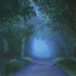 Peinture intitulée "Route dans la brume" par Théodore Bouret, Œuvre d'art originale, Huile