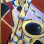 Peinture intitulée "saxophoniste" par Frederic Therisod, Œuvre d'art originale