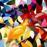 Peinture intitulée "Oiseaux" par Éric Thibodeau, Œuvre d'art originale