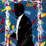 Peinture intitulée "Bond, No time to die" par Thierry Angot, Œuvre d'art originale, Acrylique