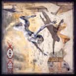 「Fly with the wind」というタイトルの絵画 Thierry Legrand (ziiart)によって, オリジナルのアートワーク, アクリル ウッドパネルにマウント