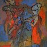Картина под названием "Strings sisters-" - Thierry Faure, Подлинное произведение искусства, Масло