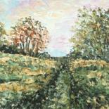 Painting titled "Chemin d’herbe" by Thierry Gautheron, Original Artwork, Acrylic