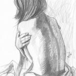 Dessin intitulée "Female Nude Sketch…" par Anita Mihalyi (Thubakabra), Œuvre d'art originale, Graphite