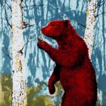 Printmaking titled "Tender Bear" by Tim Southall, Original Artwork, Screenprinting