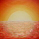 Pintura intitulada "CA Sunset" por Tina Lane, Obras de arte originais, Óleo