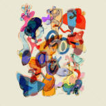 Digital Arts titled "Cutout abstract ani…" by Joost Hogervorst, Original Artwork, Digital Painting