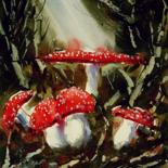 Painting titled "Amanita Muscaria" by Tito Fornasiero, Original Artwork, Watercolor