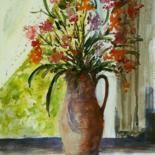 Painting titled "Fiori in controluce" by Tito Fornasiero, Original Artwork, Watercolor