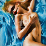 Digital Arts titled "Blue Beauty 02" by Tobias Ginski, Original Artwork, Digital Painting