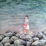 Malarstwo zatytułowany „Girl in liyu lake-T…” autorstwa Tomás Castaño, Oryginalna praca, Olej