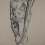Disegno intitolato "Male Nude #10" da Toni Medford, Opera d'arte originale
