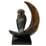 Sculptuur getiteld "Owl - symbol of wis…" door Kristof Toth, Origineel Kunstwerk, Bronzen