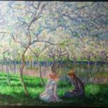 Painting titled "To the orchard" by Katerina Evgenieva, Original Artwork, Oil