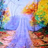 Pittura intitolato "Autumn fog" da Katerina Evgenieva, Opera d'arte originale, Olio