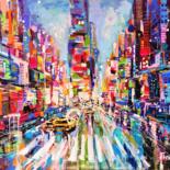 Painting titled "New York, New York…" by Aliaksandra Tsesarskaya, Original Artwork, Acrylic Mounted on Wood Stretcher frame