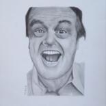 Dessin intitulée "Jack Nicholson" par Tzina Tsaou, Œuvre d'art originale, Crayon Monté sur Carton