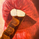 Painting titled "Chocolate" by Uliana Titova, Original Artwork, Oil Mounted on Wood Stretcher frame