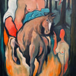 Peinture intitulée "Erlkönig von Goethe" par Uy Nguyen, Œuvre d'art originale, Huile