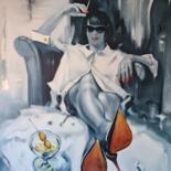 Painting titled "Catwoman 2 ,,The gi…" by Vadim Kovalev, Original Artwork, Oil Mounted on Wood Stretcher frame