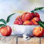 Painting titled "Sweet peaches" by Valentina Valevskaya, Original Artwork, Oil