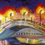 Painting titled "Pont des etoiles" by Valérie Barrett, Original Artwork, Acrylic