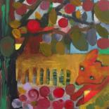 Peinture intitulée "Les pommes rouges" par Valérie Blum (Valery), Œuvre d'art originale, Acrylique Monté sur Châssis en bois