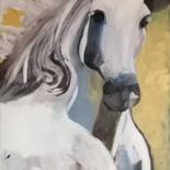 Peinture intitulée "Cheval blanc 2" par Valérie Blum (Valery), Œuvre d'art originale, Acrylique Monté sur Châssis en bois
