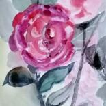 Peinture intitulée "Mon amie la rose" par Valérie Blum (Valery), Œuvre d'art originale, Aquarelle