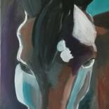 Peinture intitulée "Tête de cheval" par Valérie Blum (Valery), Œuvre d'art originale, Acrylique Monté sur Châssis en bois