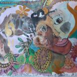 "Joséphine." başlıklı Tablo Valerie Guiot tarafından, Orijinal sanat, Guaş boya