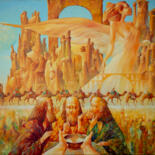 Painting titled "Eternal Road to Bab…" by Valeriy Kot, Original Artwork, Oil
