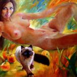 Картина под названием "Eve ... the apple i…" - Valery Budanov, Подлинное произведение искусства, Масло
