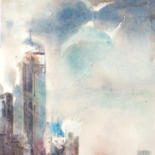 Painting titled ""Central Park Allon…" by Vanessa Renoux, Original Artwork, Watercolor