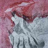 Gravures & estampes intitulée "pied 1" par Vanessa Taverne, Œuvre d'art originale, Gravure