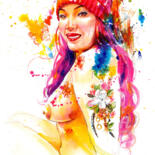 Pintura titulada "True colors series_…" por Vanessa Chyi, Obra de arte original, Acuarela