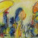 Painting titled "Chorale silencieuse" by Véronique Besançon, Original Artwork, Acrylic