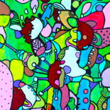 Картина под названием "352. sweet colorful…" - Veera Zukova, Подлинное произведение искусства, Акрил Установлен на Другая же…