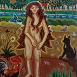 Painting titled "Ivone da Mata" by Vera Borges, Original Artwork, Acrylic Mounted on Wood Stretcher frame