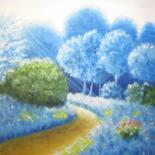 Painting titled "Promenade bleu" by Vera, Original Artwork