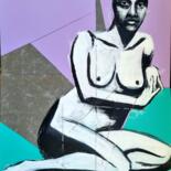 Painting titled "Nude I" by Veronika Posta, Original Artwork, Acrylic Mounted on Wood Panel