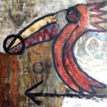 Pintura titulada "L'oiseau couronné" por Véronique Attia, Obra de arte original, Oleo