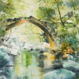 Painting titled "Petit pont Corse" by Véronique Le Forestier, Original Artwork