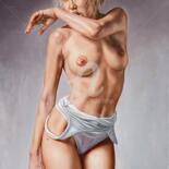 Peinture intitulée "Model" par Victor Fomyn, Œuvre d'art originale, Huile