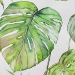 Pintura intitulada "Feuilles tropicales" por Victoria Girerd, Obras de arte originais, Aquarela
