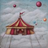 Painting titled "Present Tents" by Victoria Wallace, Original Artwork, Acrylic
