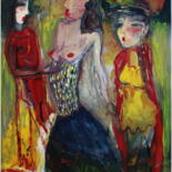 Ζωγραφική με τίτλο "La beauté du diable" από Victorine Follana, Αυθεντικά έργα τέχνης, Λάδι Τοποθετήθηκε στο Ξύλινο φορείο σ…