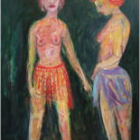 Peinture intitulée "Les deux rouquines" par Victorine Follana, Œuvre d'art originale, Huile Monté sur Châssis en bois